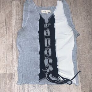 Buckle Women's Gray, White, and Black Tank Top